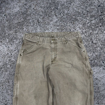 2000s Faded Thrashed Lee Dungarees Baggy Carpenter Pants