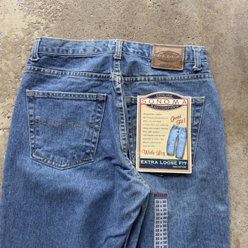 2000S SONOMA LOOSE FIT BAGGY BLUE DENIM JEANS