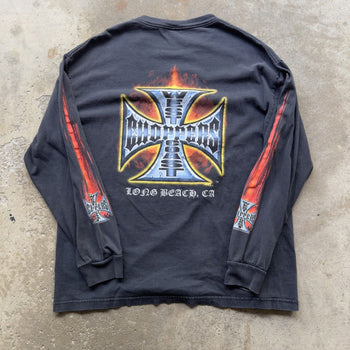 2000S WEST COAST CHOPPERS FOR LIFE FLAME LONGSLEEVE TEE