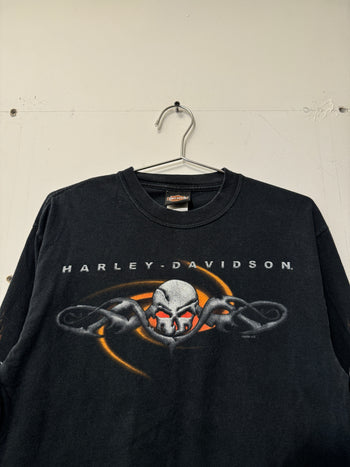 2000s HARLEY DAVIDSON SKULL FLAME LONGSLEEVE TEE