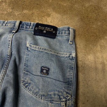 2000s THRASHED NAUTICA FADED BAGGY DENIM SKATER CARPENTER JEANS