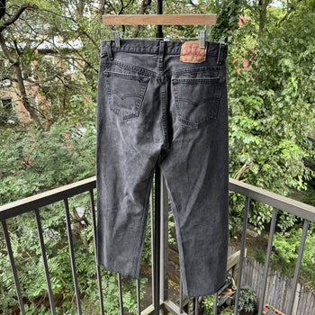 1990s Levi's 501 Jeans Faded Black Cropped USA