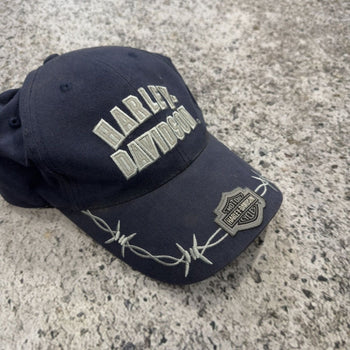 2000s Harley Davidson Faded Barbed Wire Chains Hat