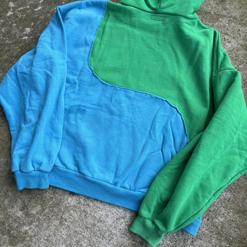 ERL SWIRL HOODIE GREEN BLUE