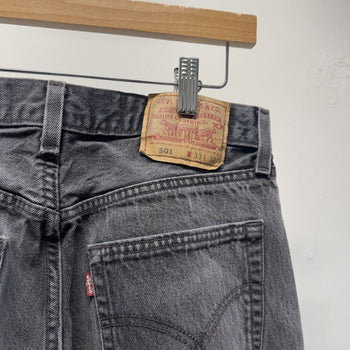 Vintage 1990s Levi’s 501 Made in USA Faded Black Jeans