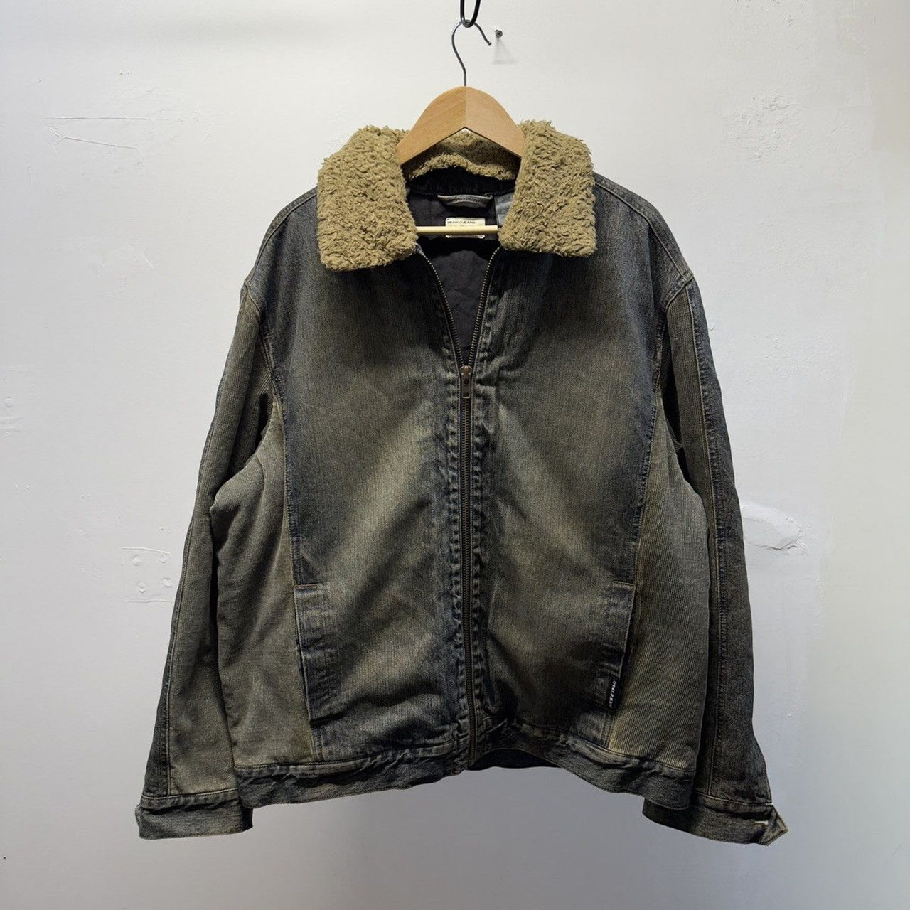 Vintage 2000s DKNY Faded Denim Corduroy Trucker Jacket