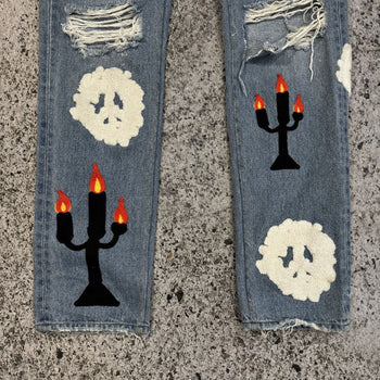Denim Tears Virgil Abloh Embroidered Levi's 501 Jeans
