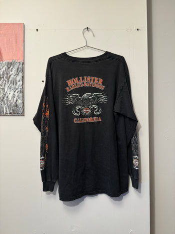 2000s HARLEY DAVIDSON METAL BAT WING FLAME LONGSLEEVE TEE