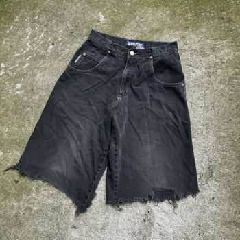 2000S THRASHED FADED BREAKDOWN DENIM SKATER JEAN SHORTS