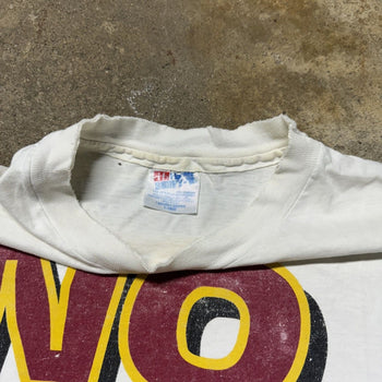 1990s STEROIDS THRASHED FADED WHITE TEE