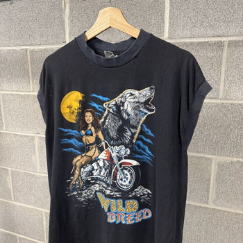 1990s American Thunder Biker Girl Tank Tee