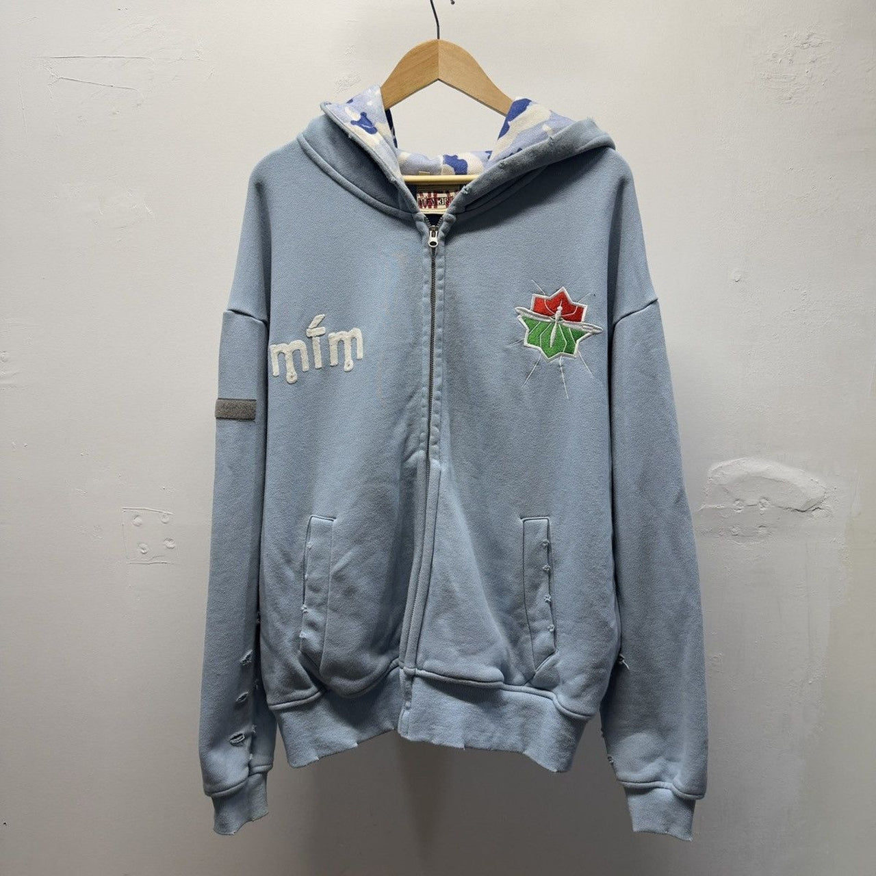 Murd333r.fm Special Ops Zip Up Hoodie Light Blue