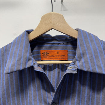 Vintage 1990s Dickies Striped Mechanic Work Shirt