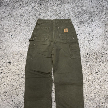 2000s CARHARTT FADED DOUBLE KNEE B136 MOSS MADE IN USA PANTS