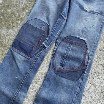 1970s LEVI’S BIG E 646 ORANGE TAB REWORKED DENIM BOOTCUT FLARE JEANS