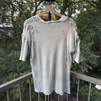 1940s Thrashed Faded Distressed Safety Pin Double Pocket Tee