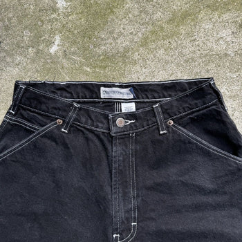 2000S Y2K BAGGY BLACK DENIM SKATER JEAN SHORTS JORTS