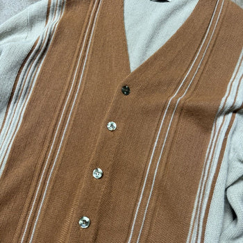 1960s 1970s SEARS STRIPED ACRYLIC CARDIGAN SWEATER