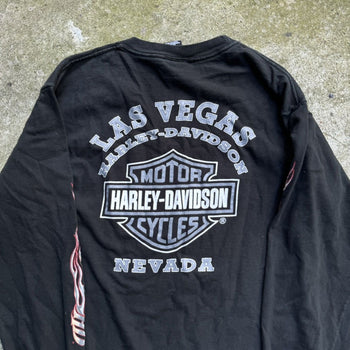 2000s HARLEY DAVIDSON METAL EAGLE VEGAS FLAME LONGSLEEVE