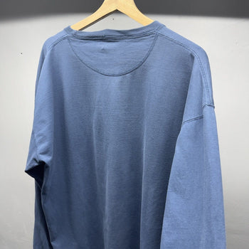 2000s Faded Russell Athletic Blue Longsleeve Pocket Tee