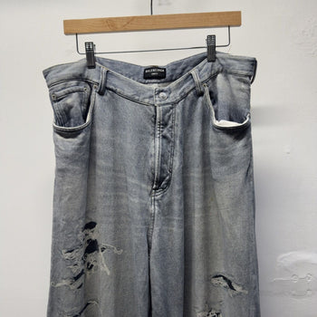 Balenciaga Winter 2021 Tromp L'oeil Denim Sweatpants Demna