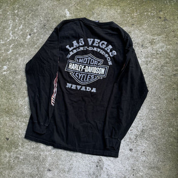 2000s HARLEY DAVIDSON METAL EAGLE VEGAS FLAME LONGSLEEVE