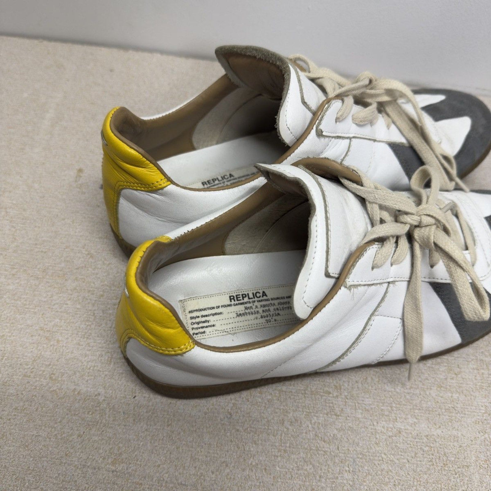 Maison Margiela Replica GAT White Neon Green Grey Sneakers