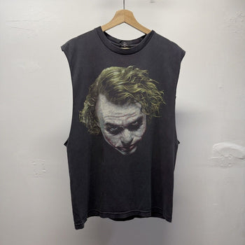 Vintage 2008 The Dark Knight Joker Faded Cut Off Tee