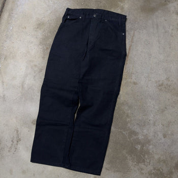 Pantalones de carpintero holgados de lona negra Dickies de los años 2000