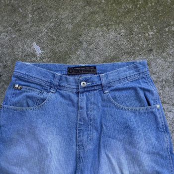 2000S Y2K BAGGY SOUTHPOLE DENIM SKATER JEAN SHORTS JORTS