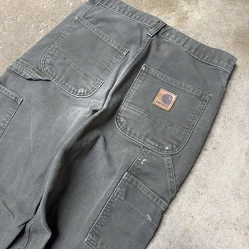 2000s Carhartt Baggy Faded Moss Green Carpenter Pants