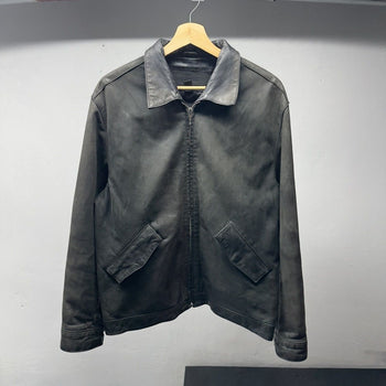 2000s Faded Black Leather Blouson Jacket