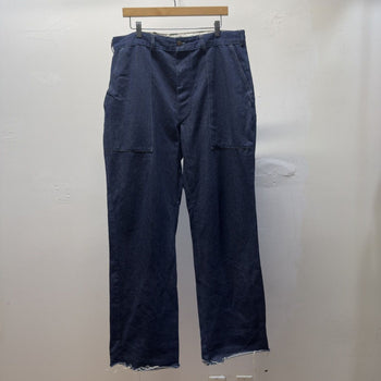 Vintage 1980s Made in USA Dark Wash Raw Denim Work Jeans