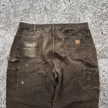 2000s Carhartt Brown Faded Thrashed Double Knee Pants