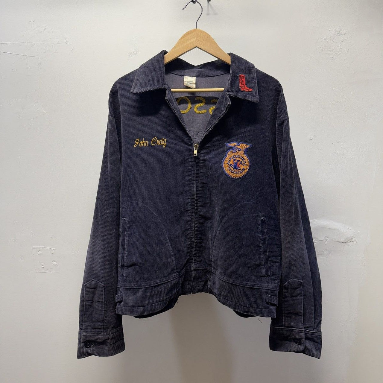 Vintage 1980s Made in USA Faded FFA Corduroy Work Jacket