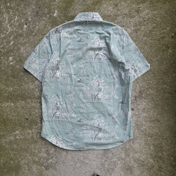 THOM BROWN GREEN COTTON POPLIN TOILE SHIRT