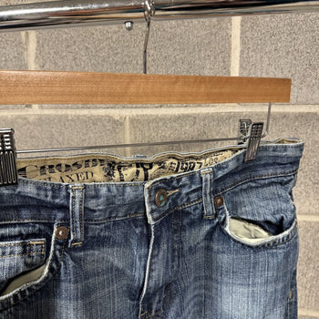 2000s Y2K Baggy Embroidered Faded Jeans