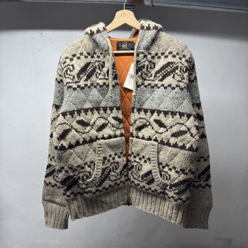 RRL Jacquard Wool Zip Cowichan Hoodie Sample