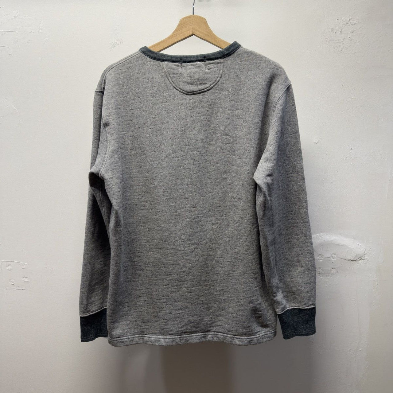 Vintage 2000s RRL Grey Henley Sweatshirt Faded