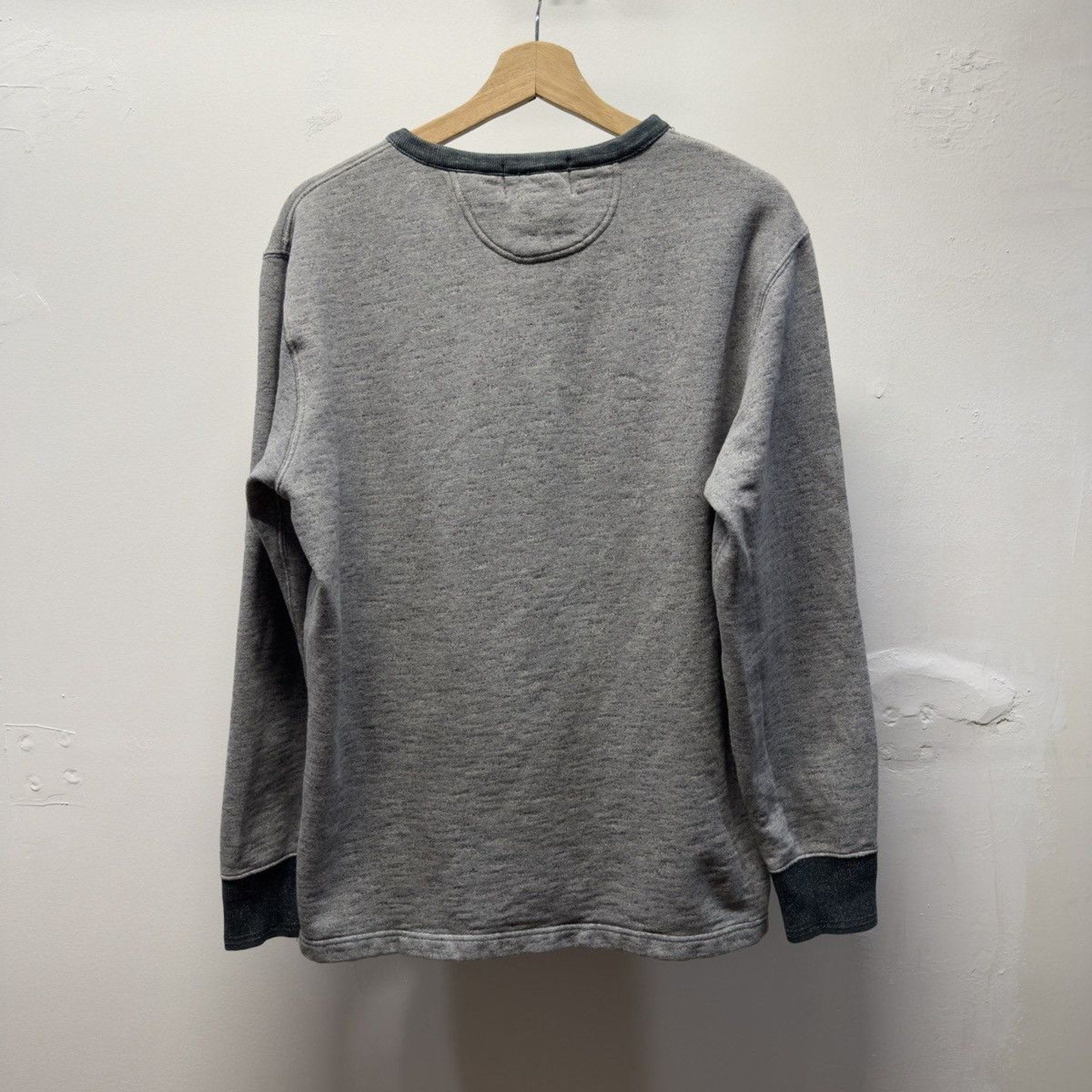 Vintage 2000s RRL Grey Henley Sweatshirt Faded