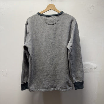 Vintage 2000s RRL Grey Henley Sweatshirt Faded