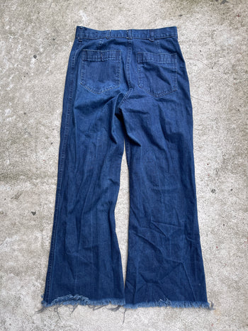 1980S SEAFARER USN DENIM WIDE BOTTOM FLARE JEANS