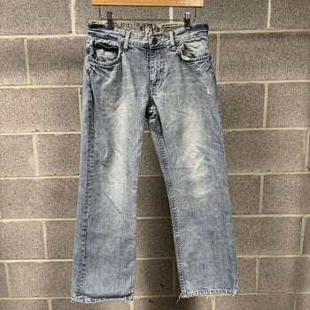 2000s Y2K Baggy Embroidered Faded Jeans