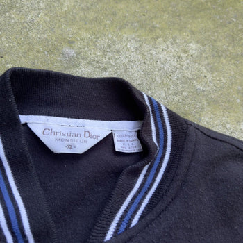 1990s DIOR MONSIEUR RAGLAN ZIP UP SWEATSHIRT BLACK