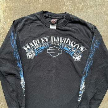 2000S HARLEY DAVIDSON DICE CLOWN FLAME LONGSLEEVE TEE