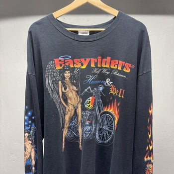 2000s Easyriders Heaven or Hell Flame Longsleeve Tee