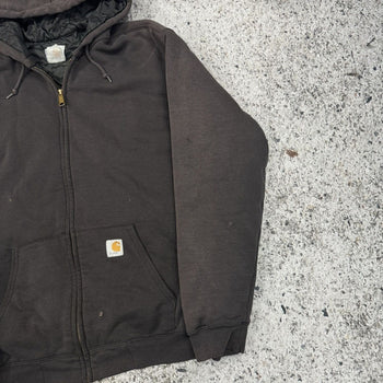 1990s CARHARTT THRASHED FADED LINED HEAVYWEIGHT ZIP UP