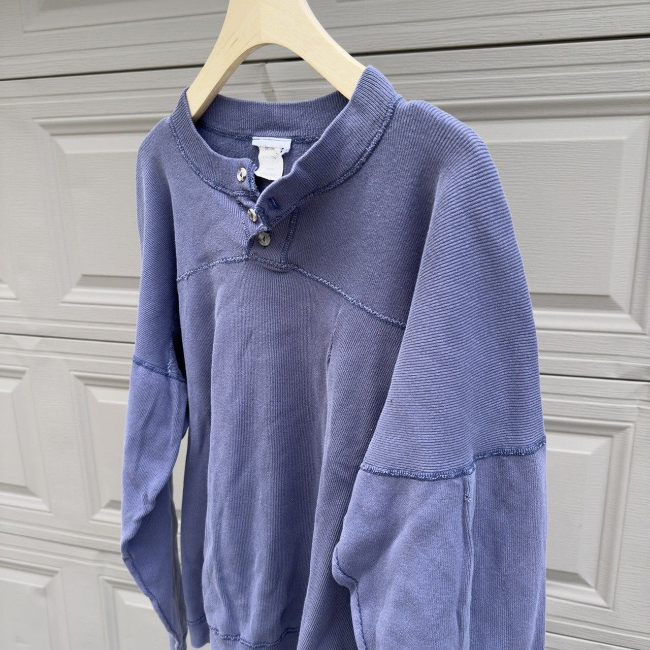 1990s Thrashed Distressed Faded Henley Shirt