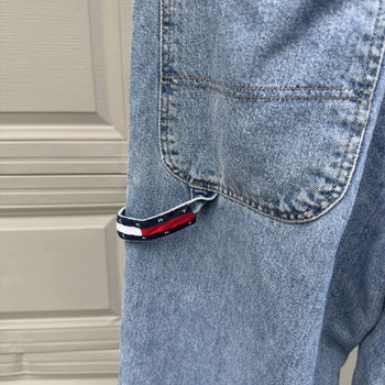 1990s/2000s Tommy Jeans Thrashed Faded Distressed Work Jeans