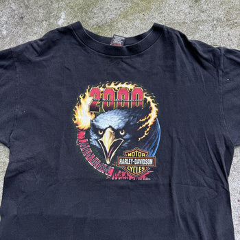 2000s HARLEY DAVIDSON MILLENIUM EAGLE FLAME TEE XL